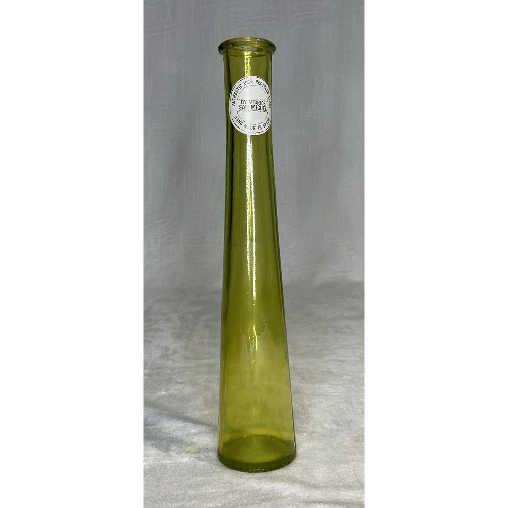 Vidrios San Miguel Green 100% Recycled Glass Vase Large 12.5" Tall Made in Spain